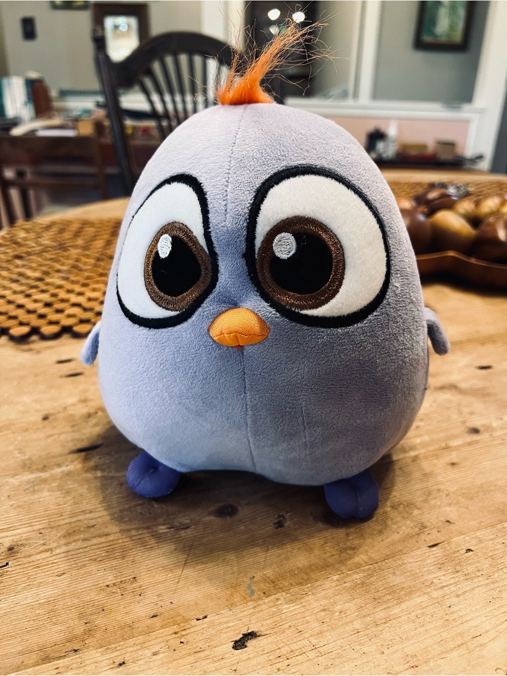 Angry Birds Hatchlings Purple Baby Birds Plush Orange Hair Stuffed Toy 7”